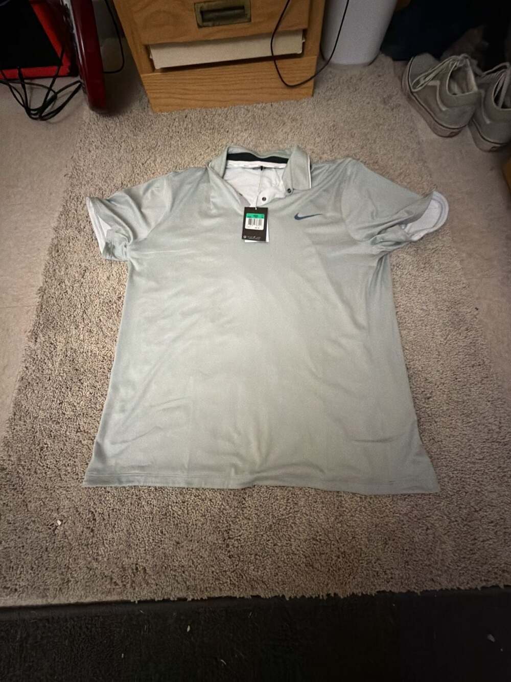 Nike Golf Dri-Fit Modern Fit Gray Snap-Front Polo Shirt Men's XL